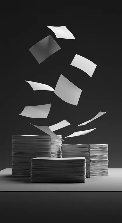 Visual Electric | More sheets of paper flying away, upward from a few ...